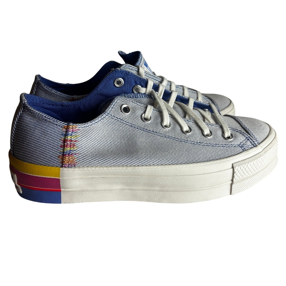 NIB Converse Chuck Taylor All Star Lift Ox Pinstripe Rainbow Platform Sneakers